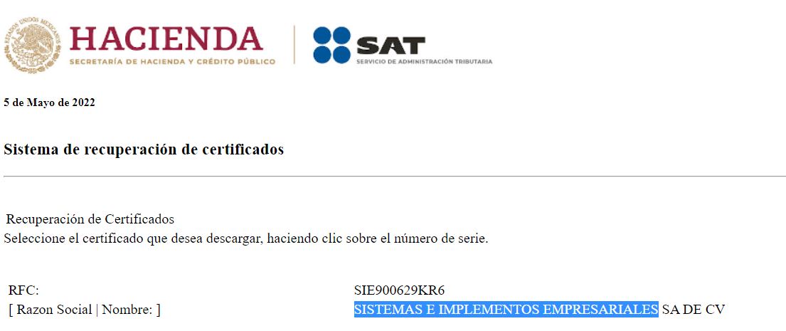 Verificar datos de emisor en página del SAT para CFDI 4.0 SAT-México