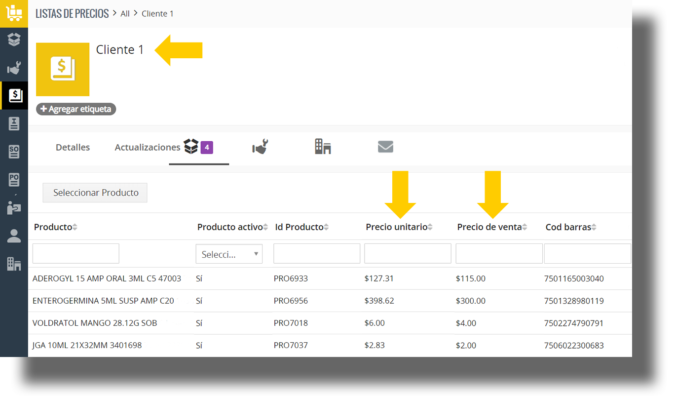 Crear listas con el nombre de cliente o cuenta, agregar productos y/o servicios y colocar los precios especiales para usar el módulo SPL-Listas de precios por Cuenta para Vtiger.