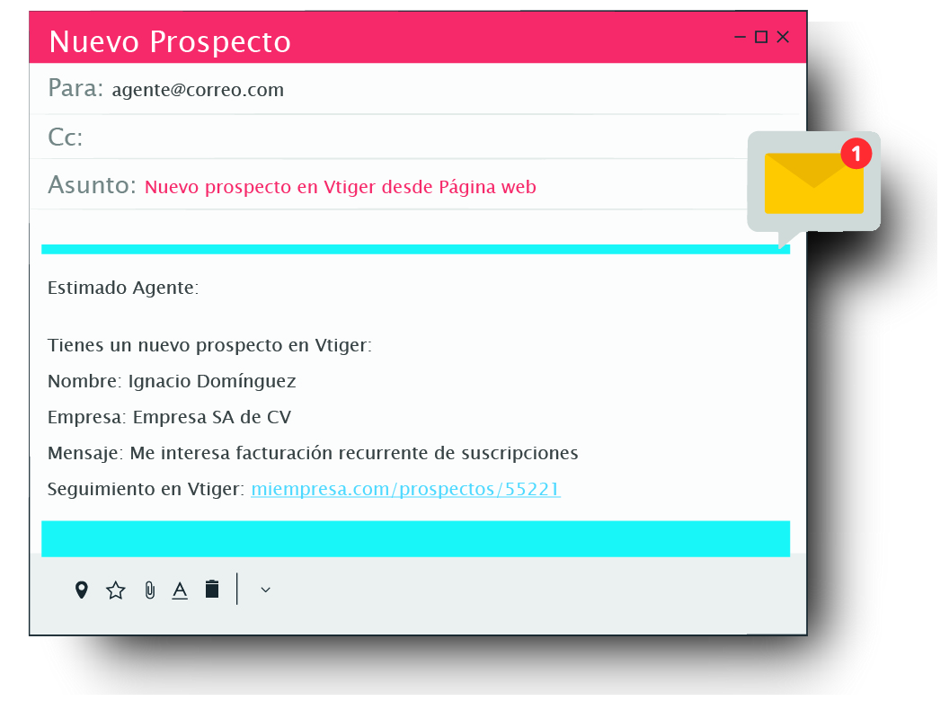 Configurar los correos a los que llegarán las notificaciones de los formularios web en la extensión Spl Formularios de contacto para Vtiger.