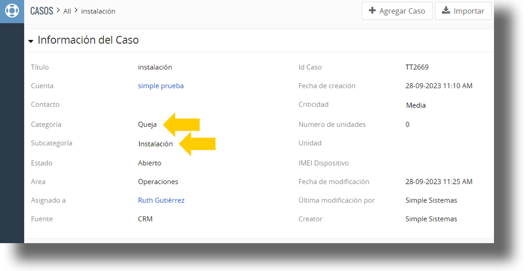 Agregar categorías y subcategorias a los casos para definir los tiempos SLA para dar respuesta a los clientes mediante Spl SLAs para Vtiger.