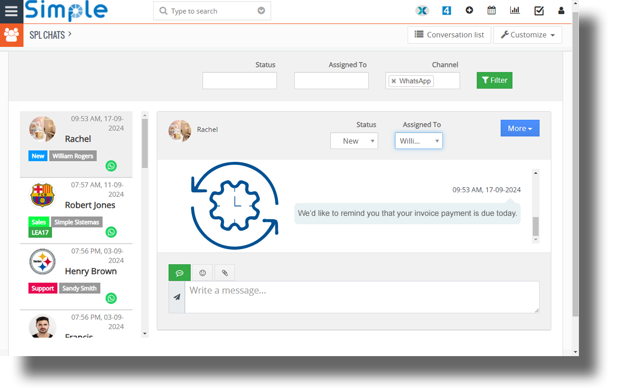 Automated WhatsApp Messaging through Workflows from Vtiger with Spl Chat